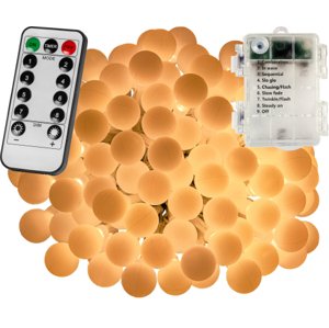 VOLTRONIC® Párty LED osvětlení 5 m - teplá bílá 50 diod - BATERIE