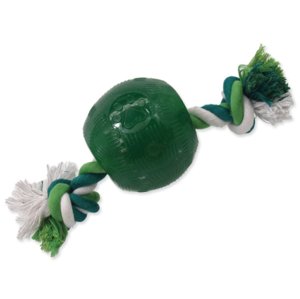 Dog Fantasy Strong míček gumový s provazem 9,5 cm
